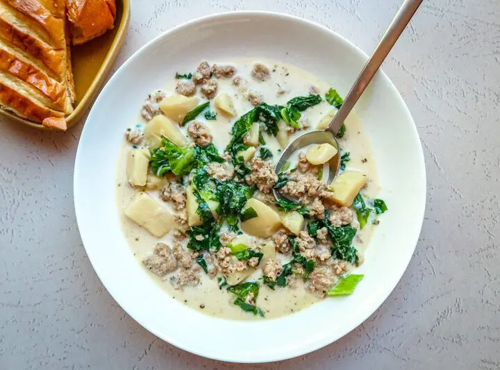 instant pot zuppa toscana in a bowl