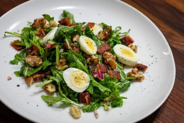 A salad with homemade Italian salad dressing