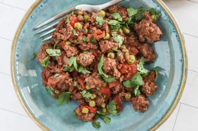 closeup of kheema matar