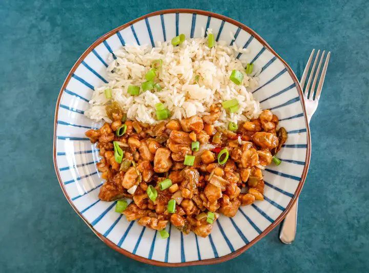 kung pao chicken with rice