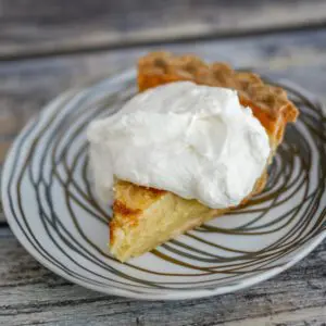 a slice of lemon buttermilk pie