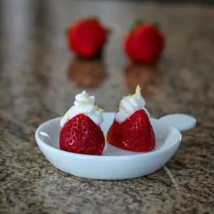 lemon and cream cheese filled strawberries