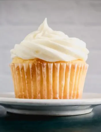 lemon cupcake on a small plate