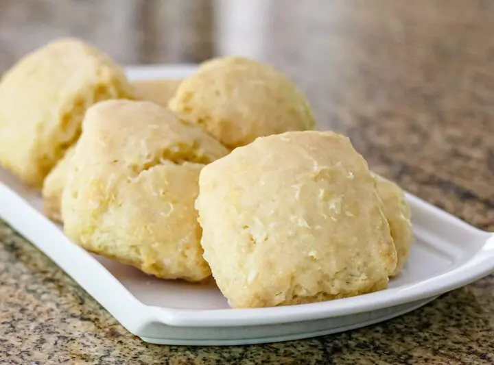 glazed lemon scones on a tray