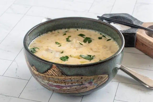 A big bowl of maine haddock chowder