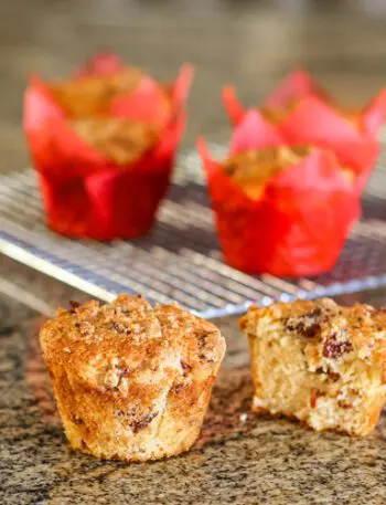 maple bacon muffins on a cooling rack