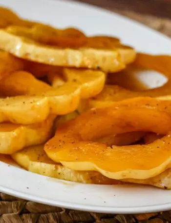 glazed squash rings on a platter