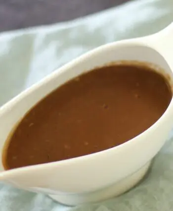 marchand de vin sauce in a gravy boat
