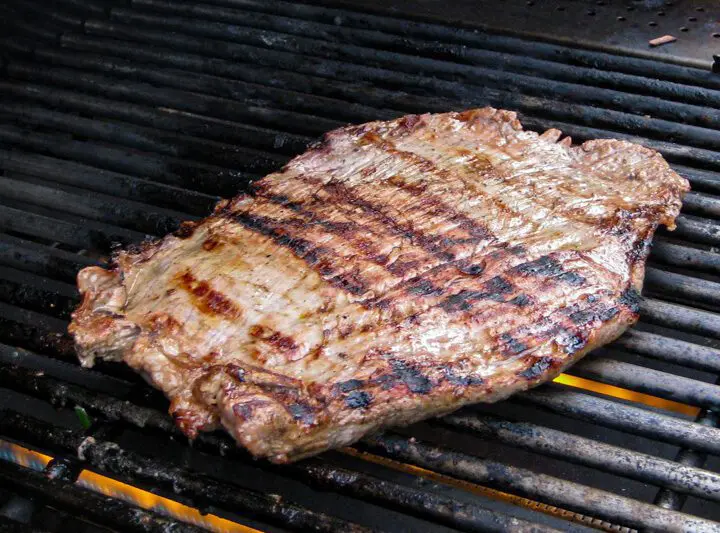 flank steak on the grill