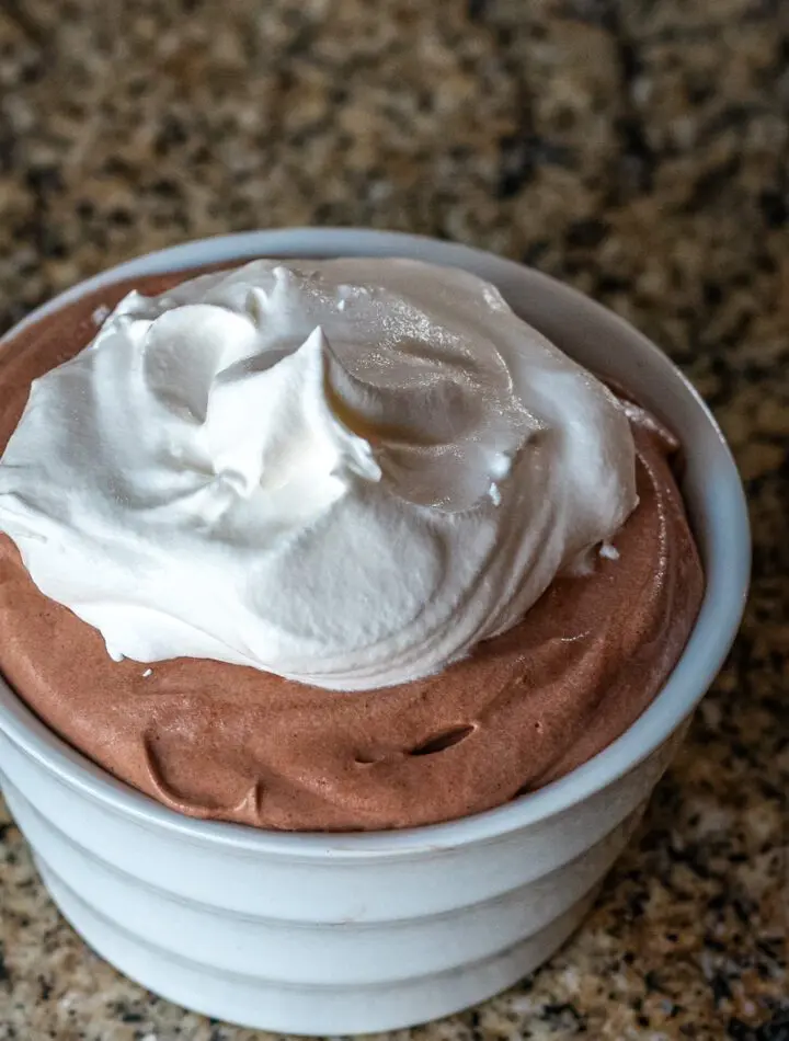 mocha mousse dessert in a small bowl