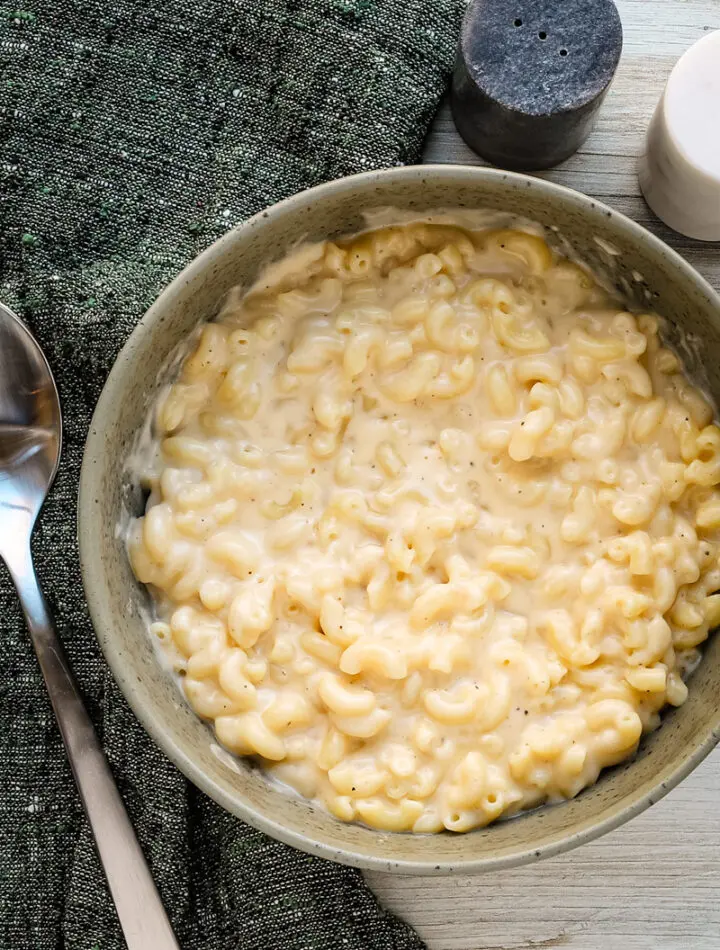 Next level mac and cheese in a serving bowl, ready to enjoy.