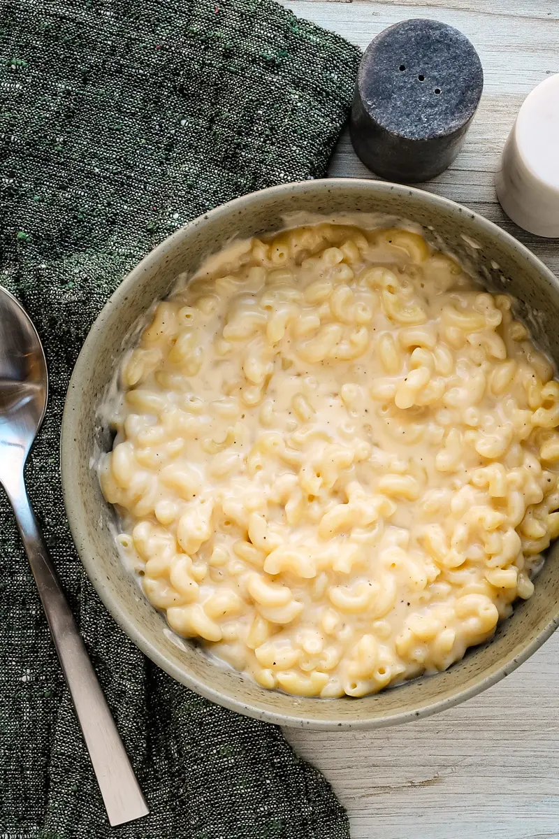 Next level mac and cheese in a serving bowl, ready to enjoy.