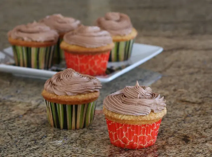 Nutella frosting on cupcakes.