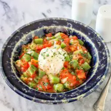 dish of okra and tomatoes