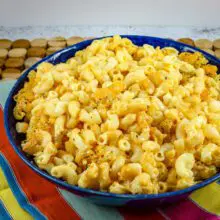 serving bowl of macaroni and cheese