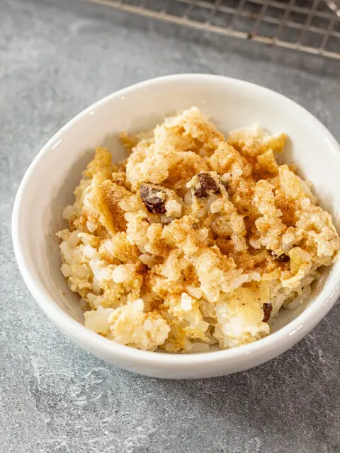 rice pudding in a bowl