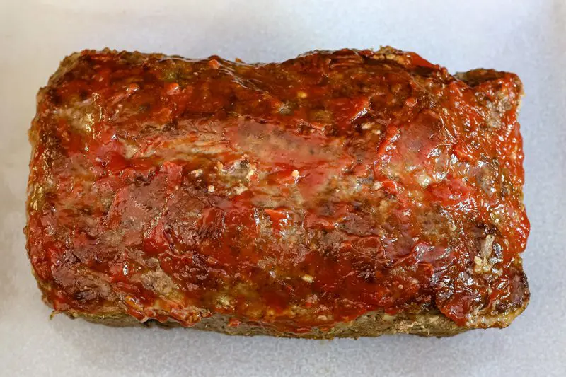 overhead photo of a large meatloaf