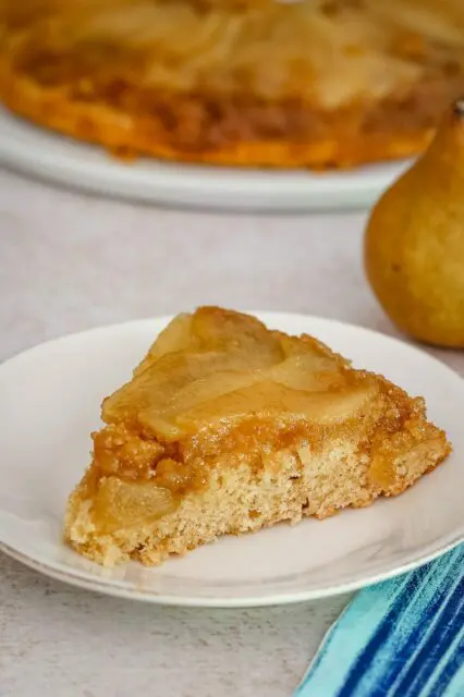 pear or peach upside-down cake