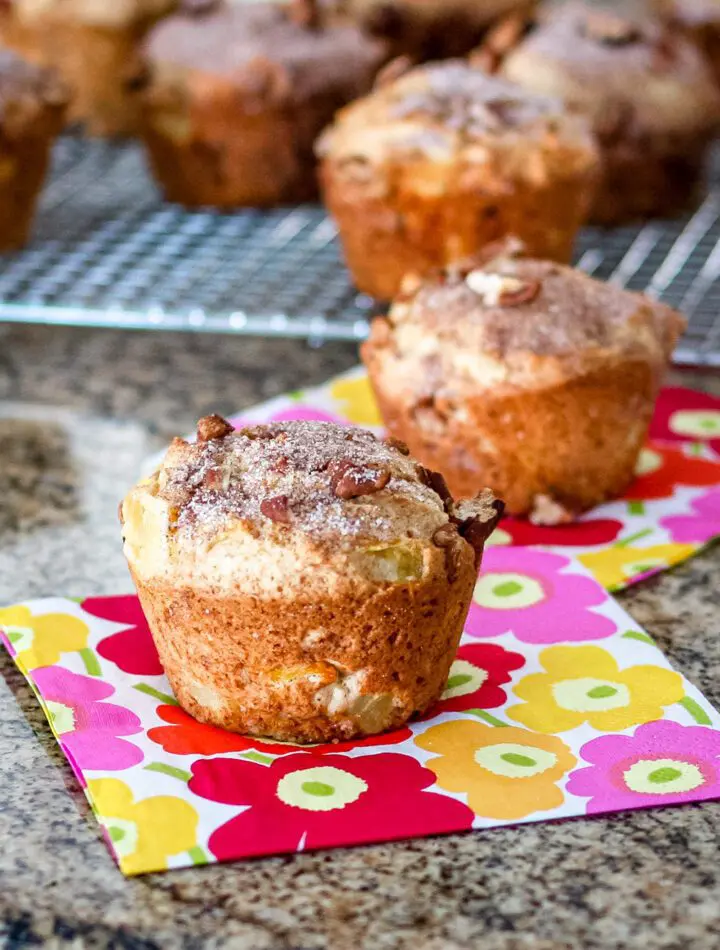 pineapple muffins on a cooling rack