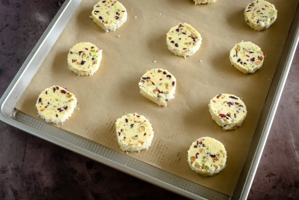 pistachio shortbread ready to bake