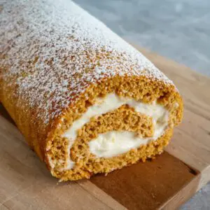 pumpkin roll with cream cheese filling