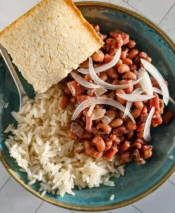 quick black eyed peas with ham