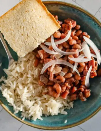 quick black eyed peas with ham