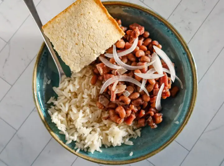 quick black eyed peas with ham