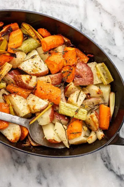 roasted root vegetables with garlic