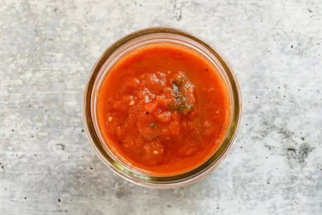 roasted tomato sauce in a small bowl