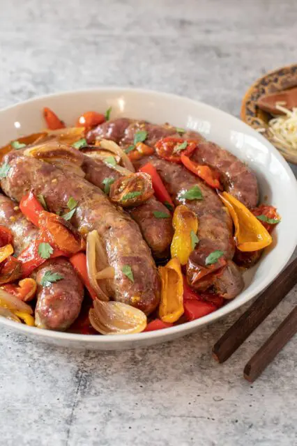 sheet pan sausages and peppers