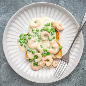 a plate of shrimp wiggle on toast