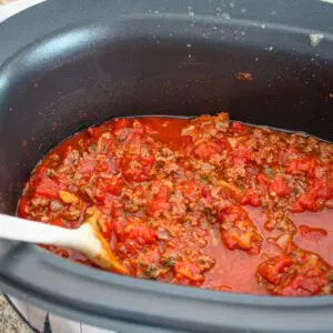 A chunky bolognese sauce in the slow cooker