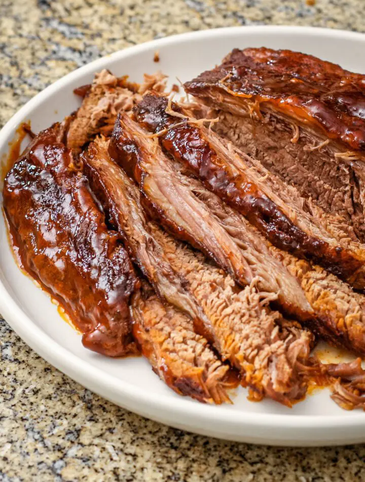 slow cooker beef brisket with beer barbecue sauce