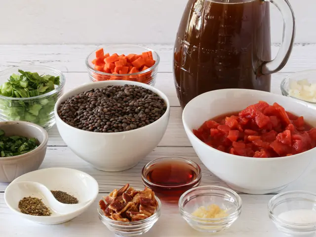 Lentil soup ingredients