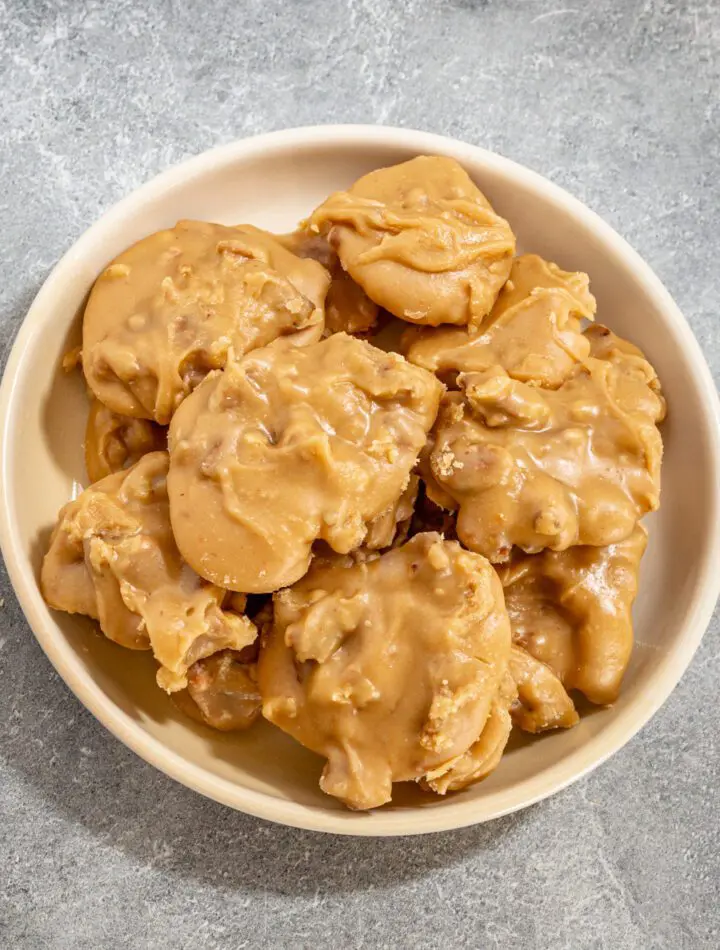 pecan pralines candy on a plate