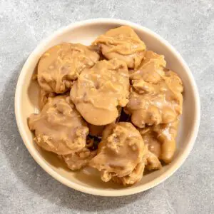 several pecan pralines on a plate