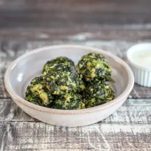 easy appetizer spinach balls in a bowl