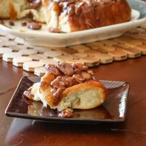 Make ahead sticky bun on a plate