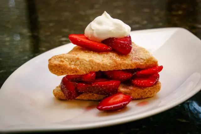 strawberry shortcakes on scones