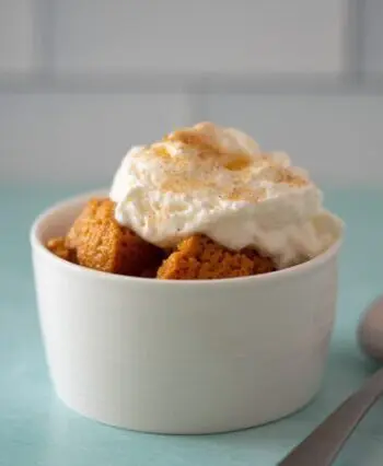 instant pot sweet potato custard with whipped cream