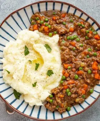 A plate of comforting mince and tatties, a popular Scottish dish.
