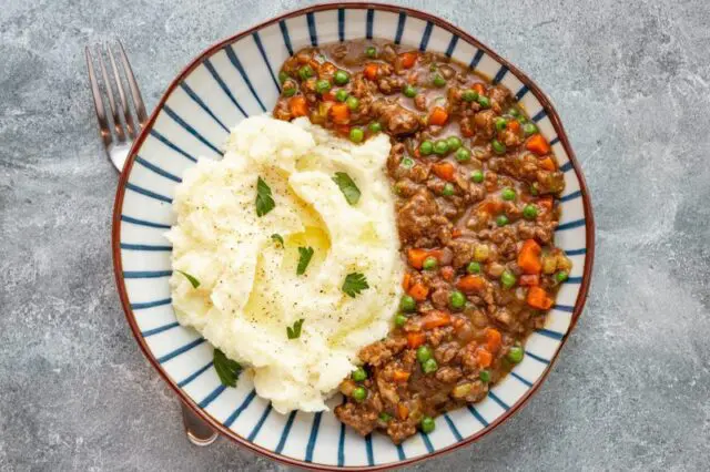 A plate of comforting mince and tatties, a popular Scottish dish.