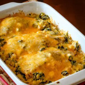 turkey tenderloin casserole in a baking dish