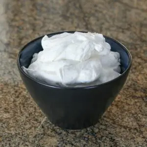 whipped cream in a bowl