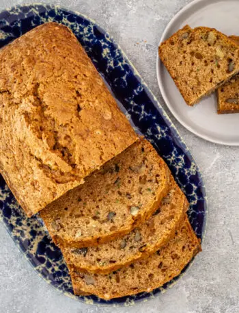 sliced loaf of zucchini bread