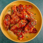 air fryer chicken wings with spicy korean sauce