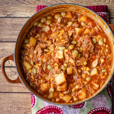 Brunswick stew in a large pot.