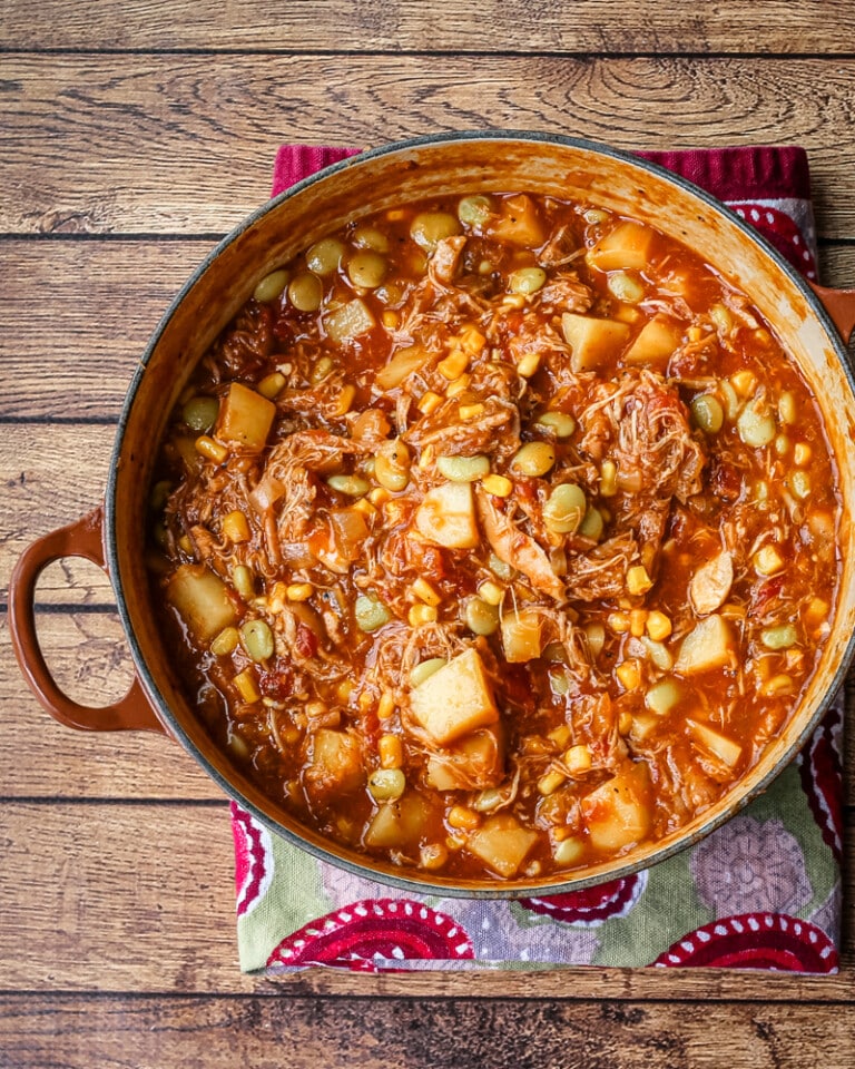 Brunswick stew in a large pot.