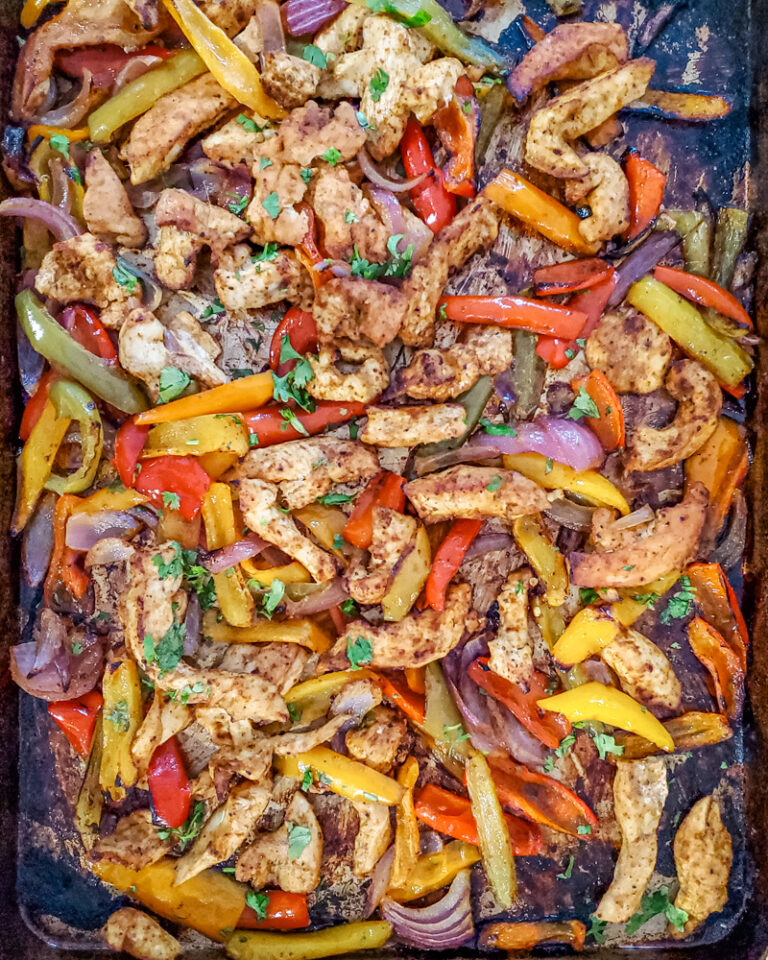 sheet pan fajitas, ready to serve